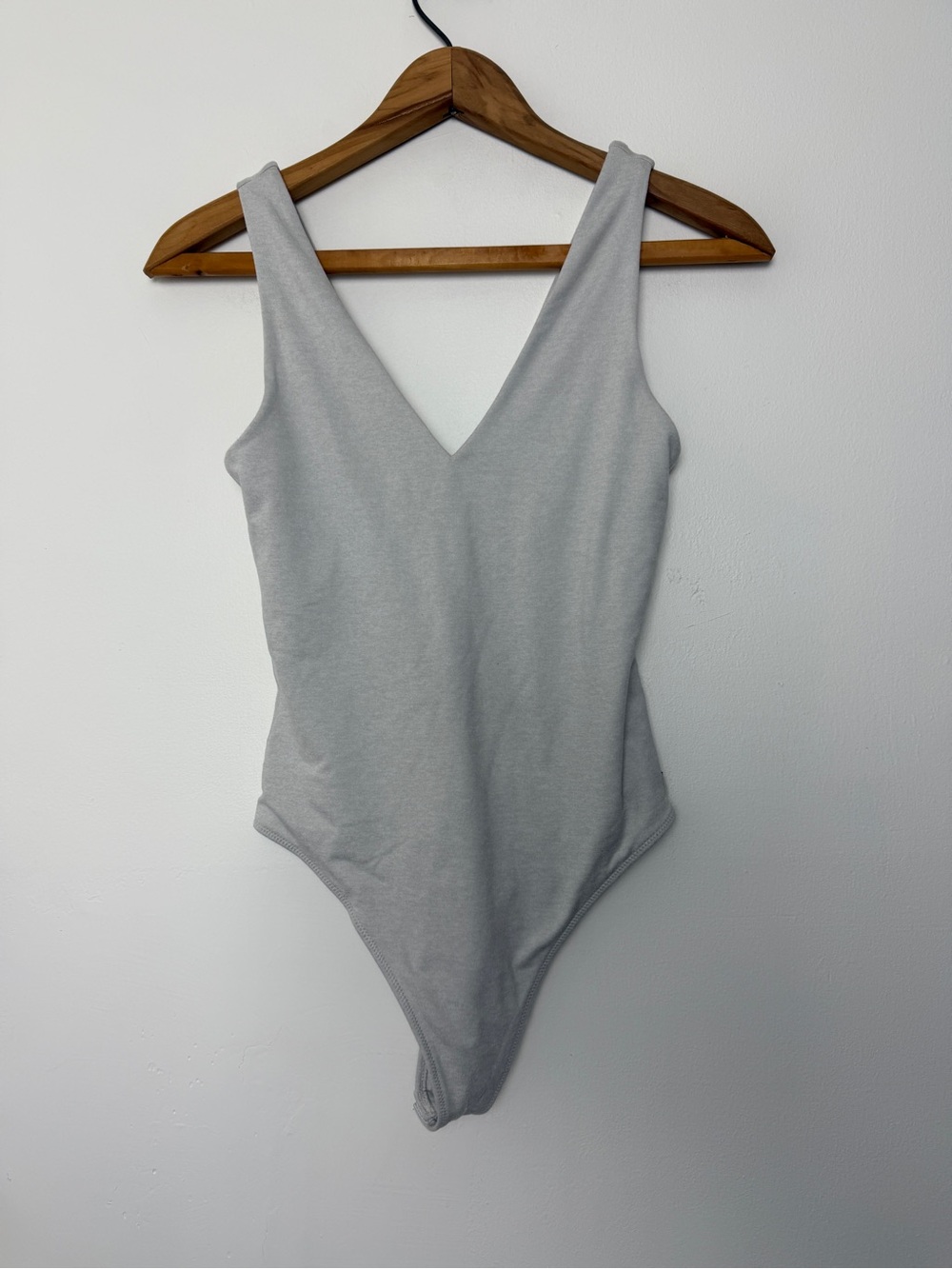 Vuori Light Gray V-Neck Bodysuit